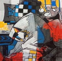 Ashkal, 18 x 18 Inch, Acrylic on Canvas, Figurative Painting, AC-ASH-340